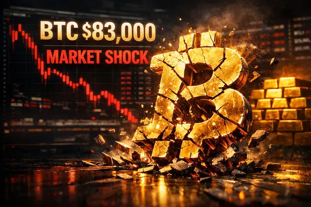 Bitcoin drops to $83,000 as ETF outflows and gold rally intensify